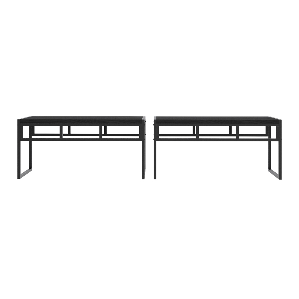 Conjunto com 2 Bancos de Jantar Wooden Ônix e Preto