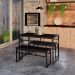 Conjunto com 2 Bancos de Jantar Wooden Ônix e Preto