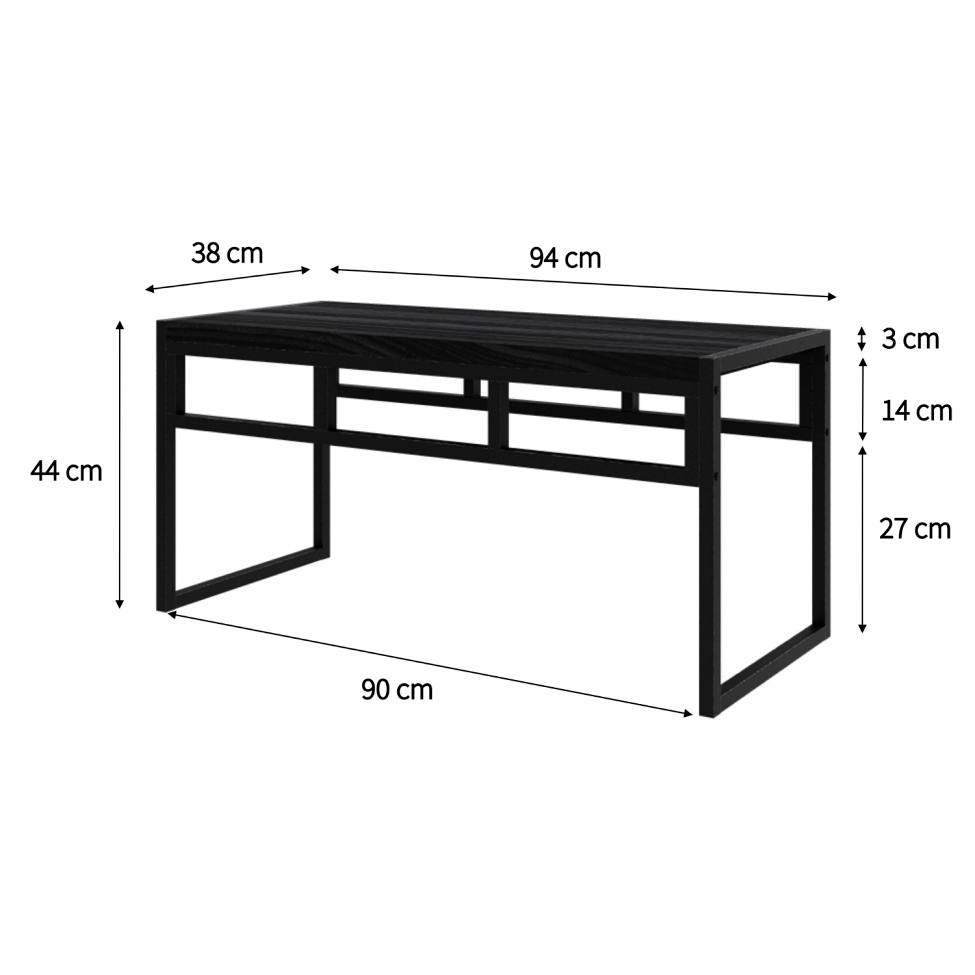 Conjunto com 2 Bancos de Jantar Wooden Ônix e Preto