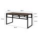 Conjunto com 2 Bancos de Jantar Wooden Carvalho Dark e Preto