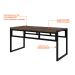 Conjunto com 2 Bancos de Jantar Wooden Carvalho Dark e Preto