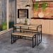 Conjunto com 2 Bancos de Jantar Wooden Carvalho e Preto
