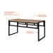 Conjunto com 2 Bancos de Jantar Wooden Carvalho e Preto