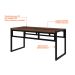 Conjunto com 2 Bancos de Jantar Wooden Nogal e Preto