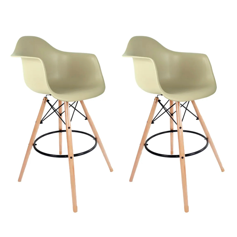 Conjunto com 2 Banquetas Arm Bege