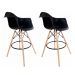 Conjunto com 2 Banquetas Arm Preto