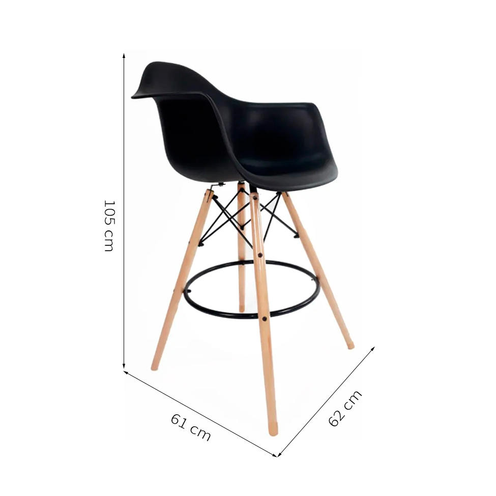 Conjunto com 2 Banquetas Arm Preto