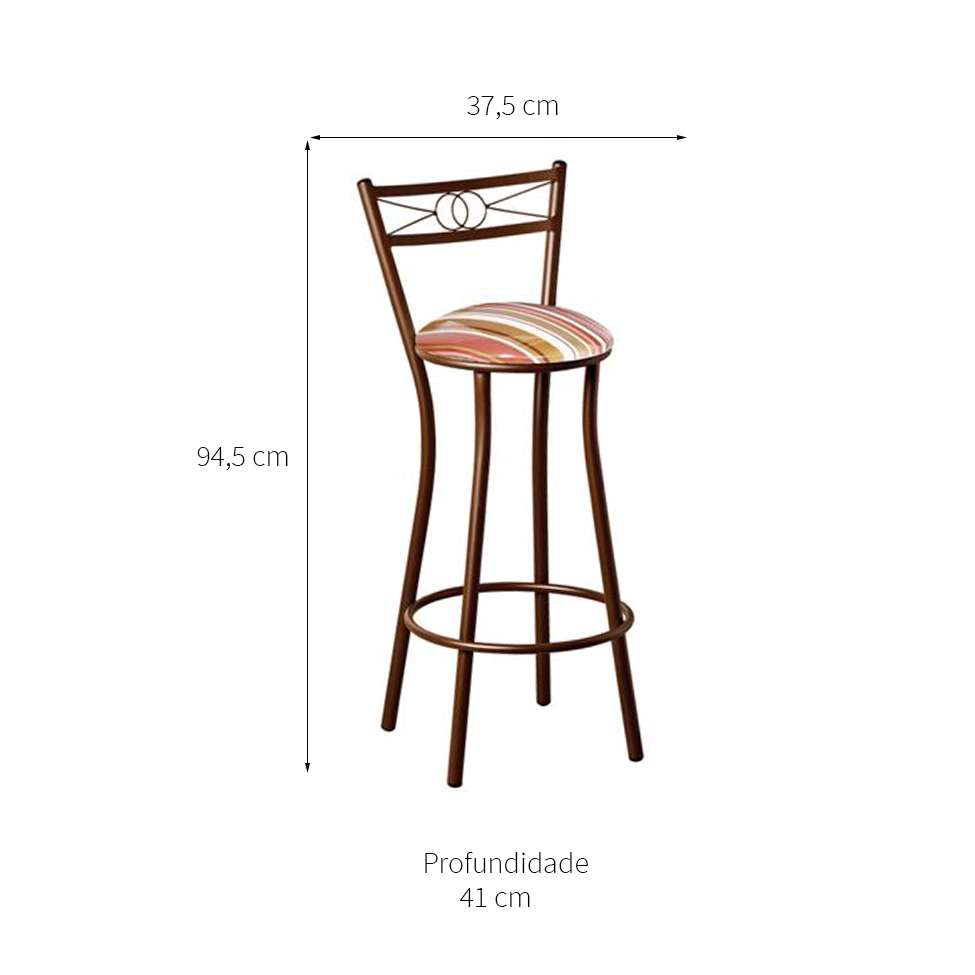 Conjunto com 2 Banquetas Belle II Marrom