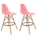 Conjunto com 2 Banquetas Charles Eames Rosa