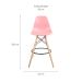 Conjunto com 2 Banquetas Charles Eames Rosa