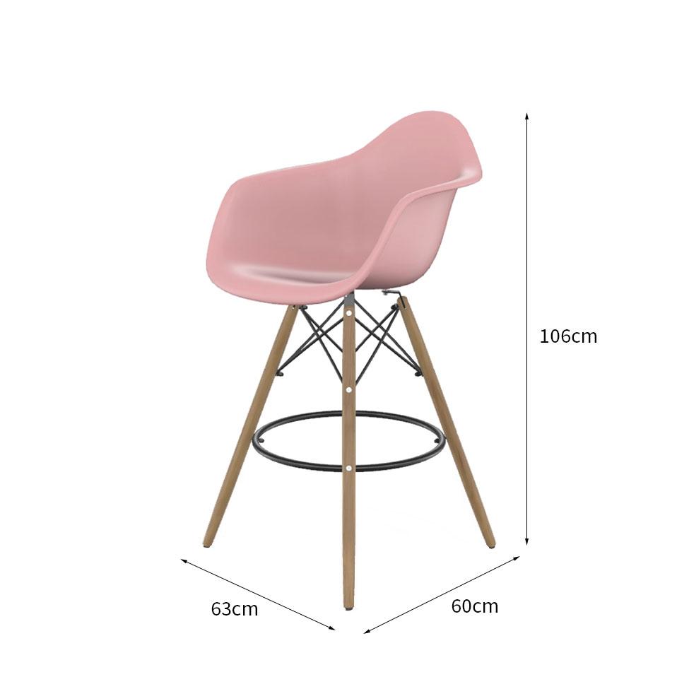 Conjunto com 2 Banquetas Eames Arm DSW Rosa