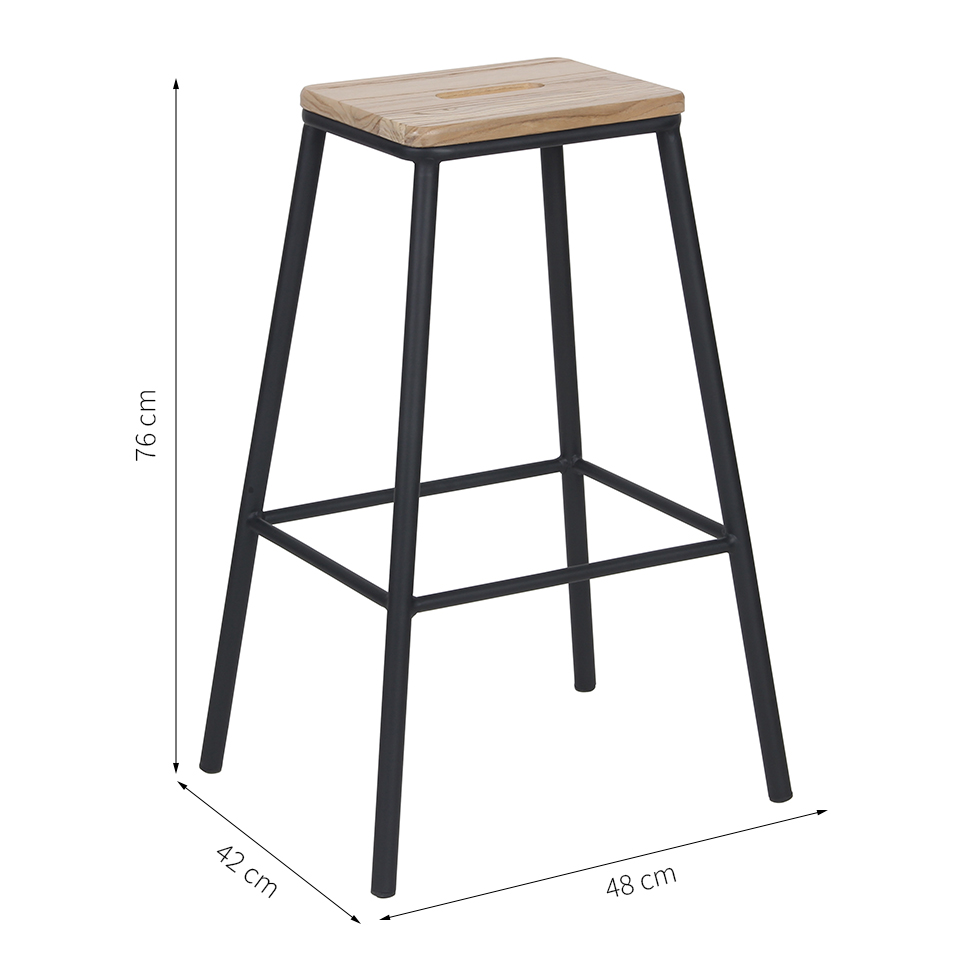 Conjunto com 2 Banquetas Fixas Chamonix Preto