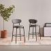 Conjunto com 2 Banquetas Fixas Piscis Cinza Claro
