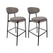 Conjunto com 2 Banquetas Fixas Piscis Cinza Claro