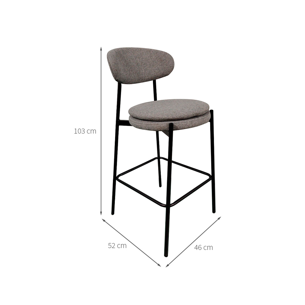 Conjunto com 2 Banquetas Fixas Piscis Cinza Claro