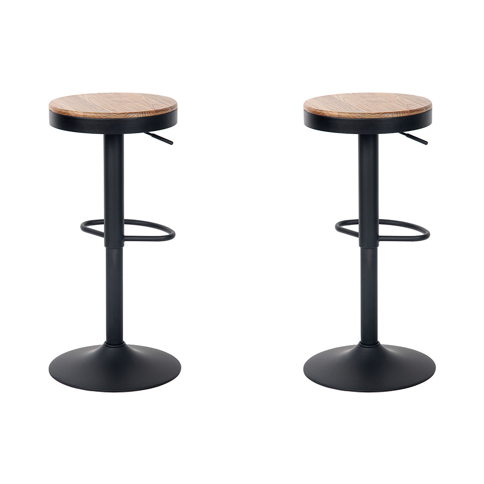 Conjunto com 2 Banquetas Giratórias Bayonne Preto