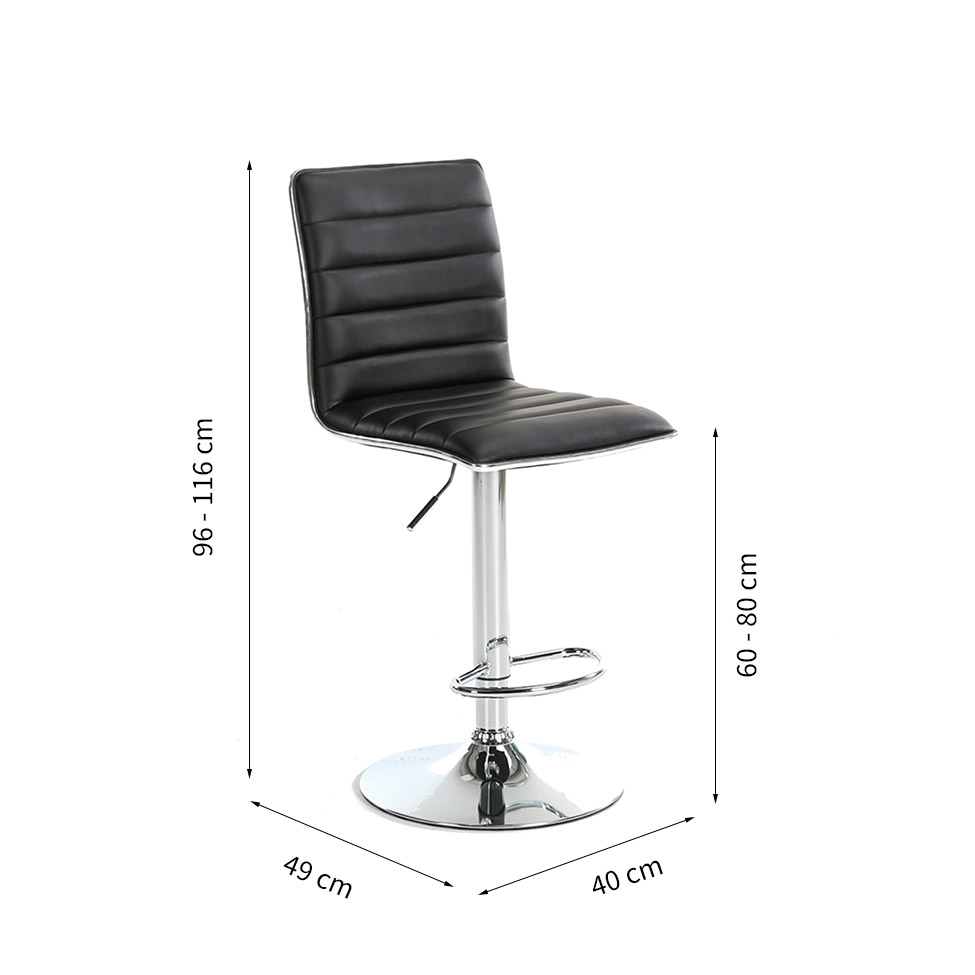Conjunto com 2 Banquetas Giratórias Marilyn Preto