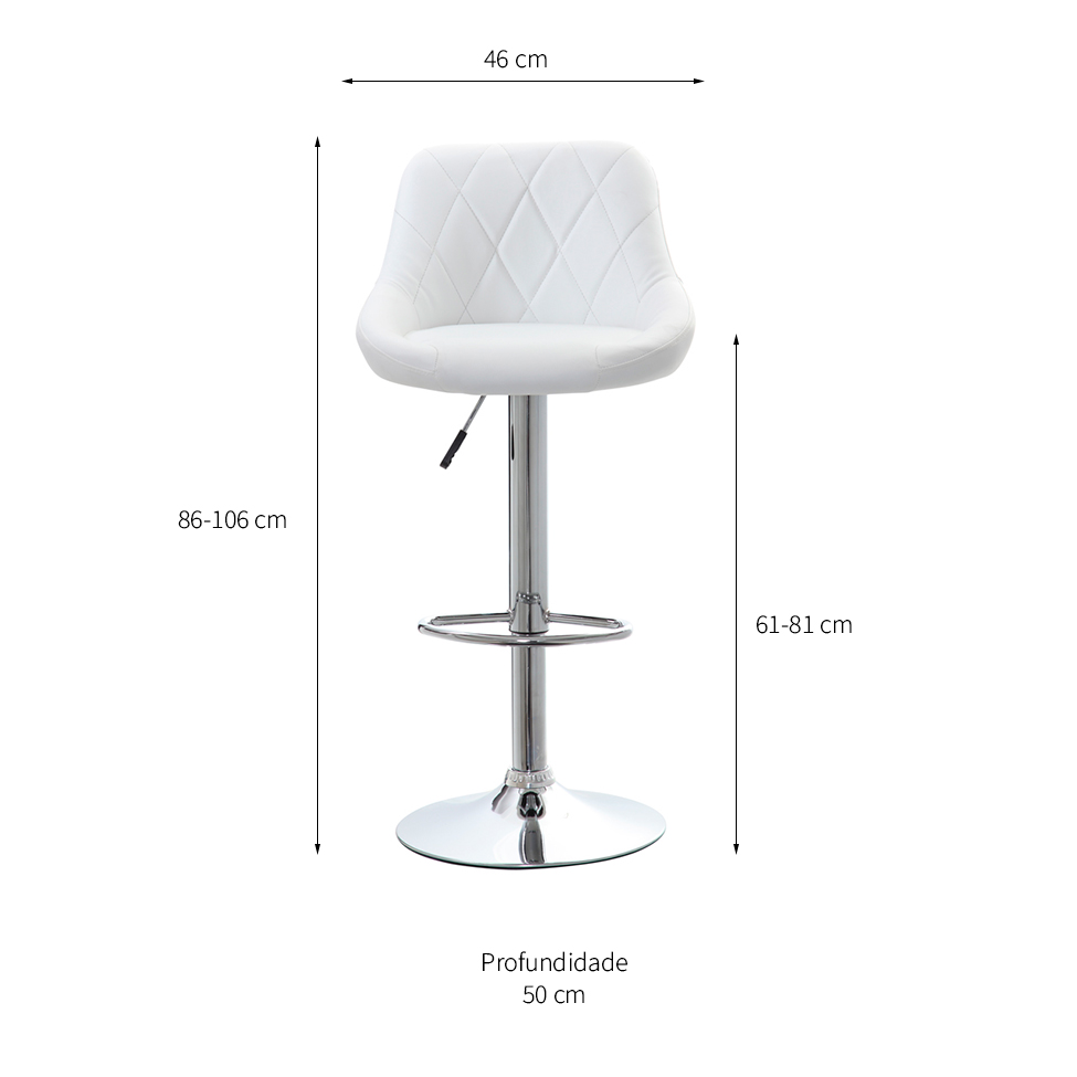 Conjunto com 2 Banquetas Giratórias Milano Branco