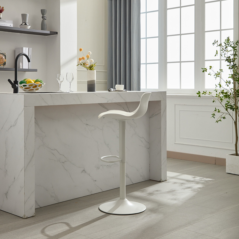 Conjunto com 2 Banquetas Giratórias Reims Branco