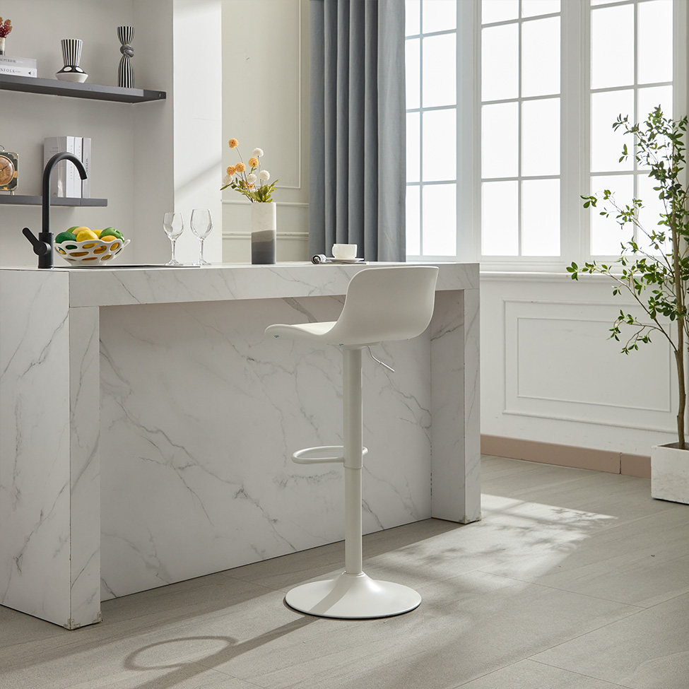 Conjunto com 2 Banquetas Giratórias Reims Branco