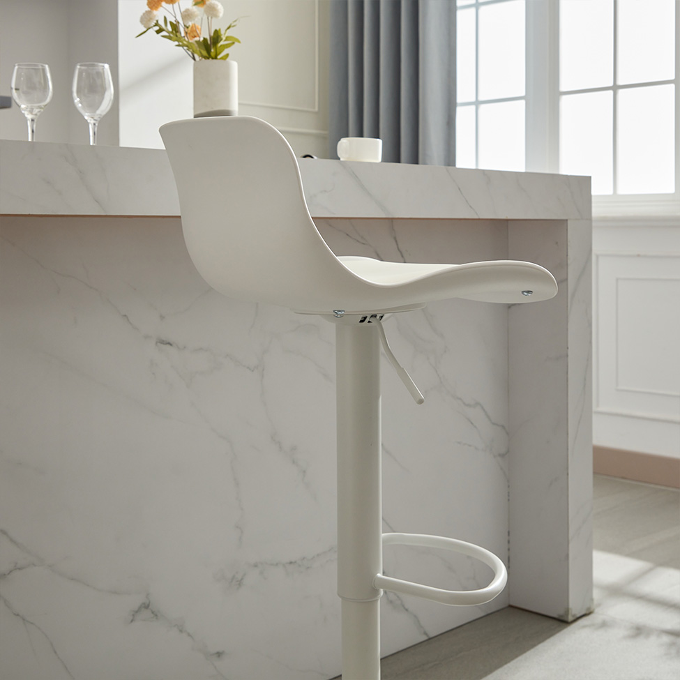 Conjunto com 2 Banquetas Giratórias Reims Branco