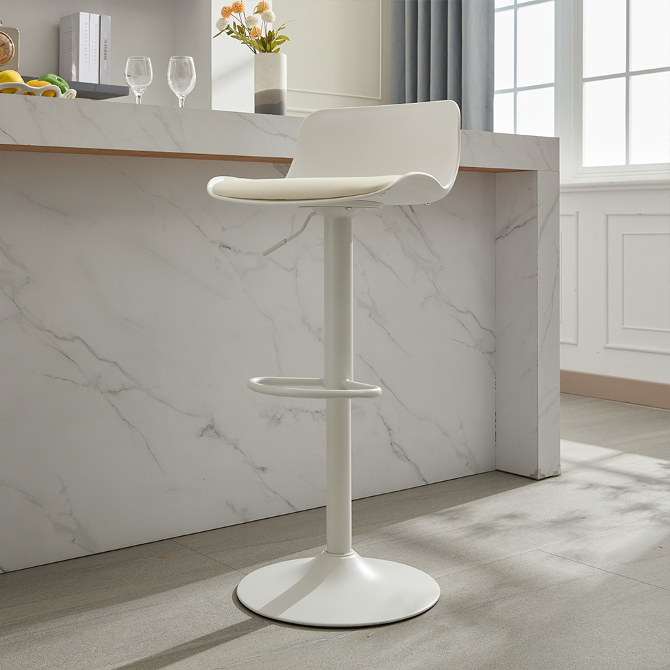 Conjunto com 2 Banquetas Giratórias Reims Branco