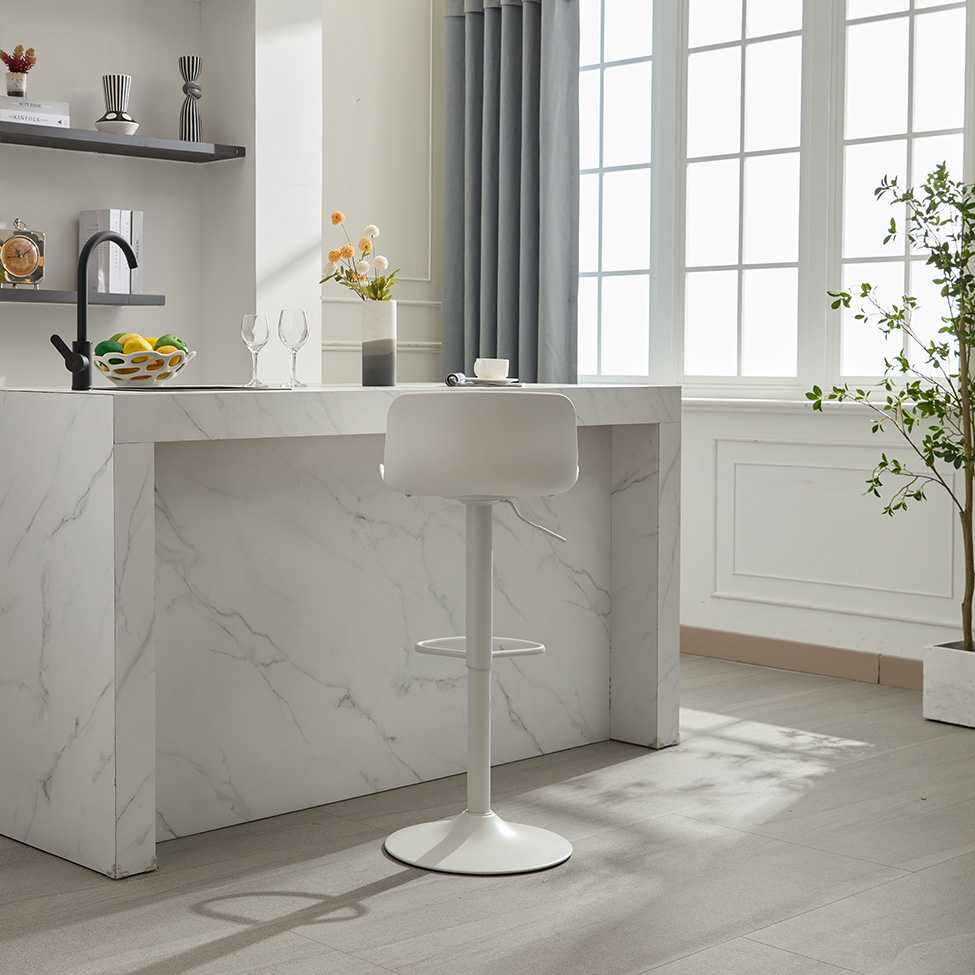 Conjunto com 2 Banquetas Giratórias Reims Branco