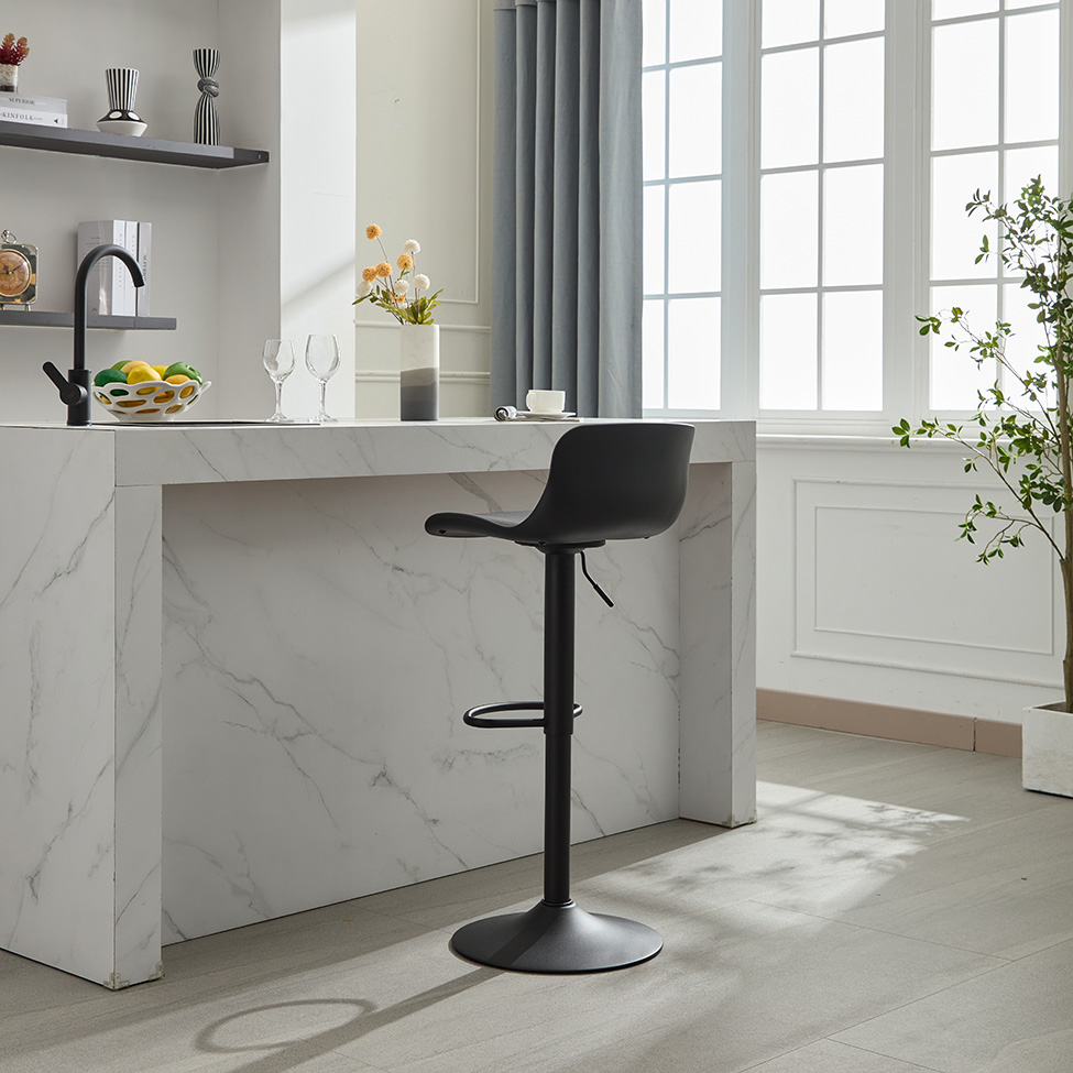 Conjunto com 2 Banquetas Giratórias Reims Preto