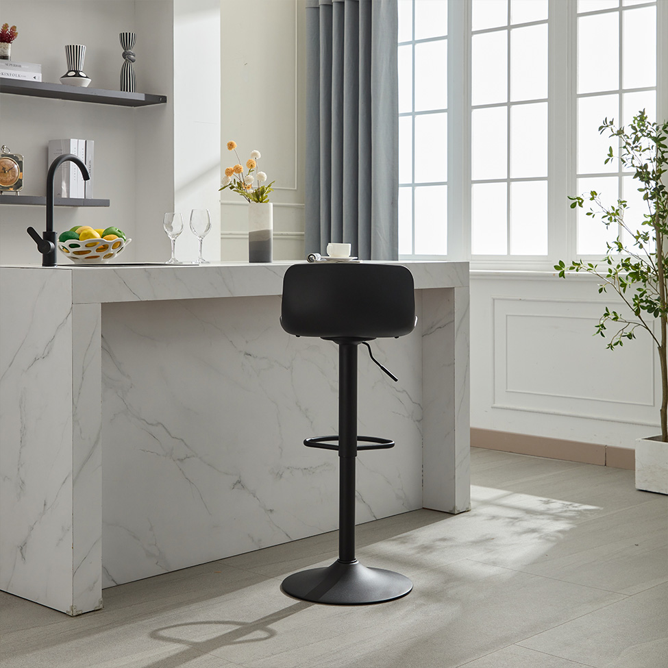 Conjunto com 2 Banquetas Giratórias Reims Preto