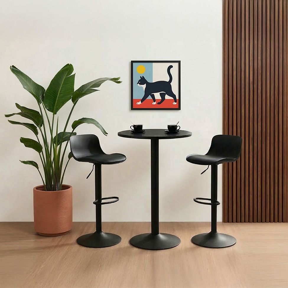 Conjunto com 2 Banquetas Giratórias Reims Preto