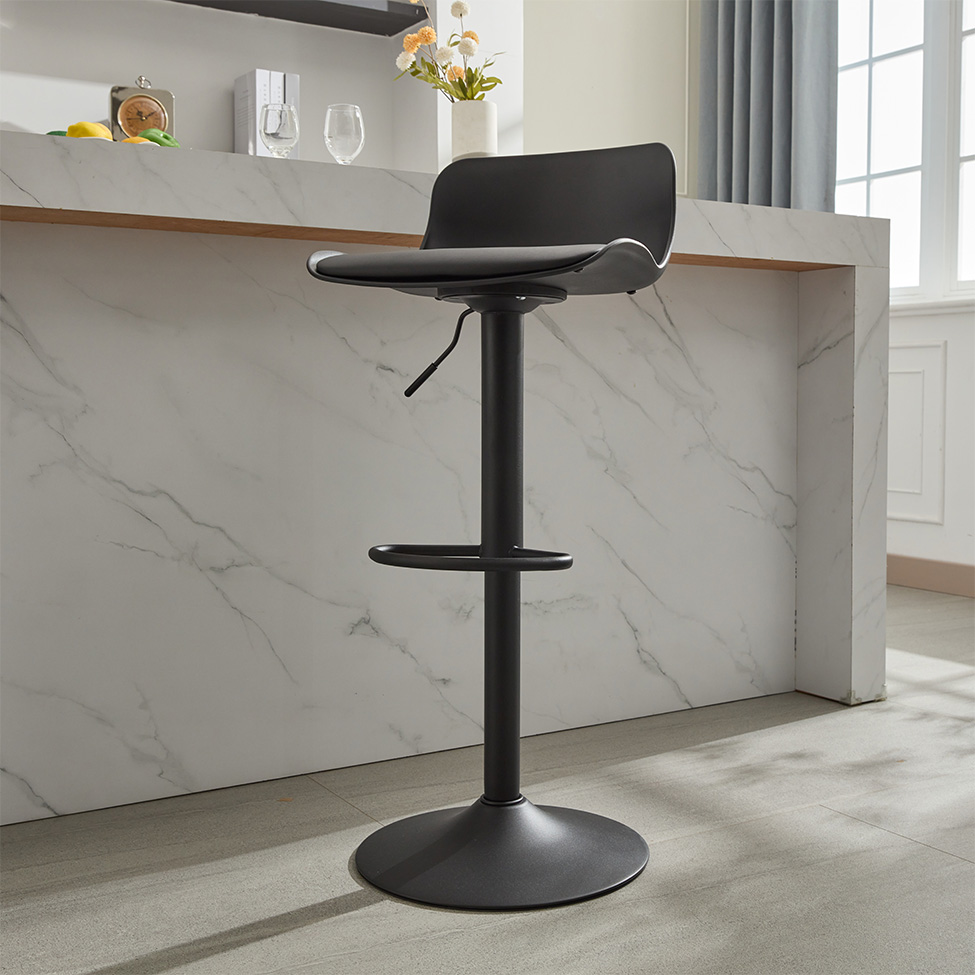 Conjunto com 2 Banquetas Giratórias Reims Preto