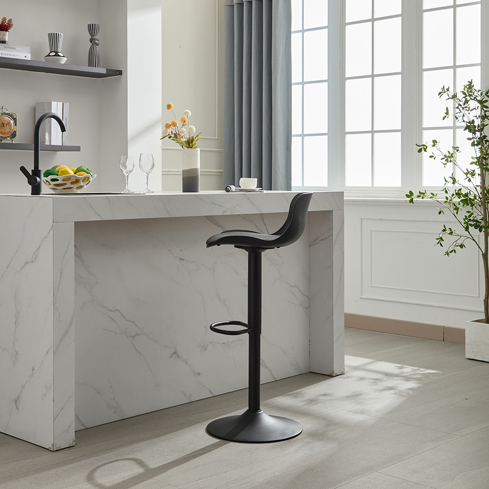 Conjunto com 2 Banquetas Giratórias Reims Preto