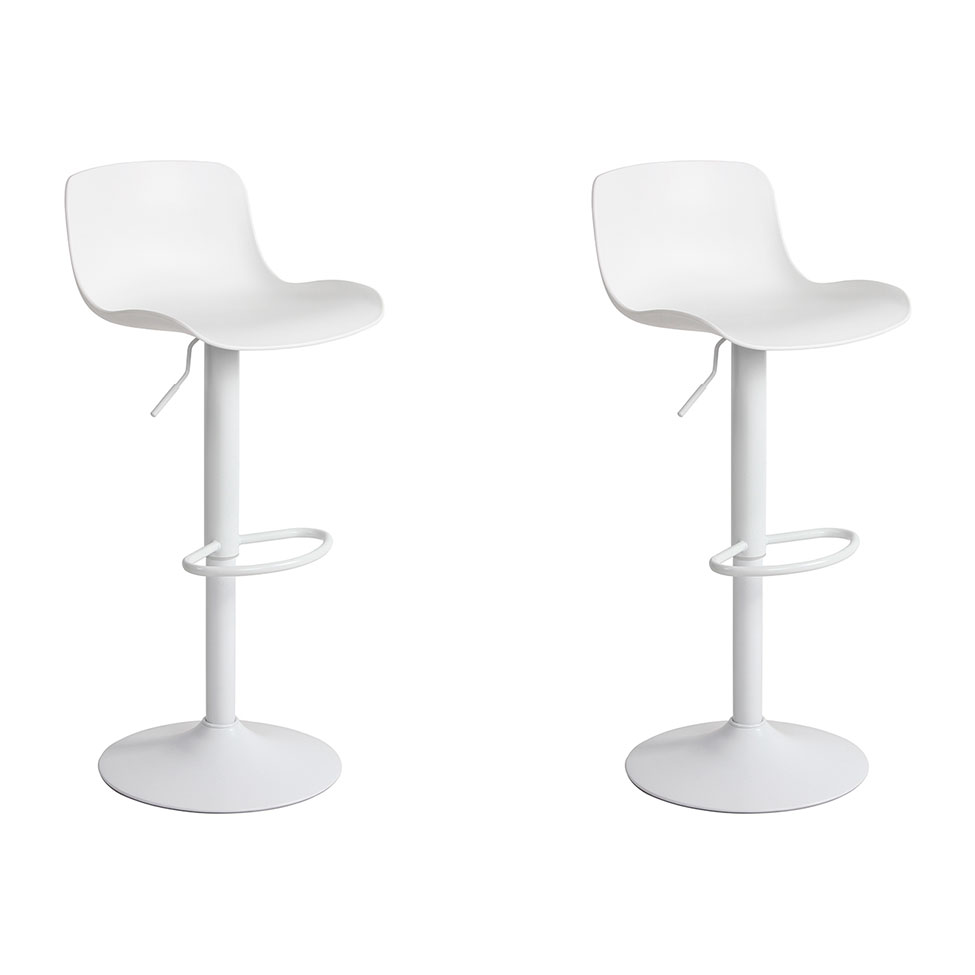 Conjunto com 2 Banquetas Giratórias Rennes Branco