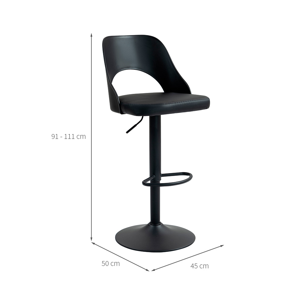 Conjunto com 2 Banquetas Giratórias Riva Preto