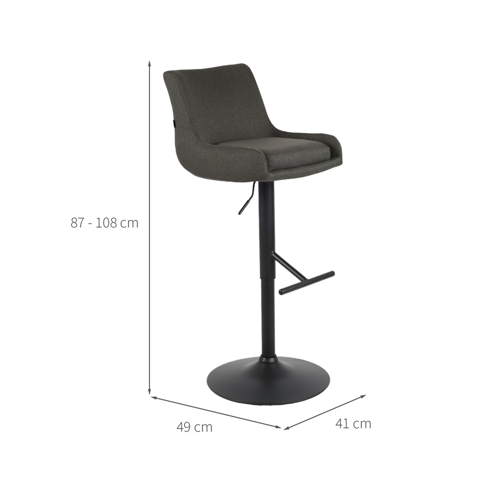 Conjunto com 2 Banquetas Giratórias Sommer Cinza Escuro