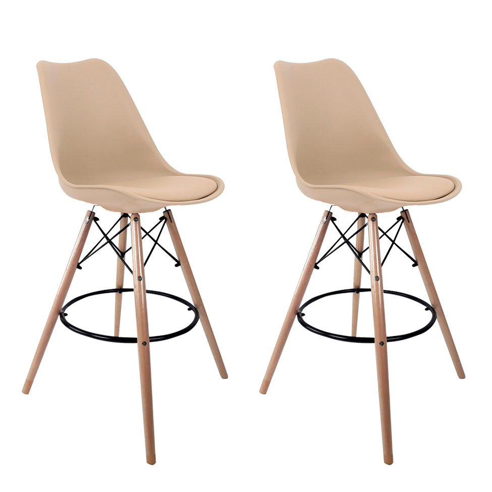 Conjunto com 2 Banquetas Saar Bege