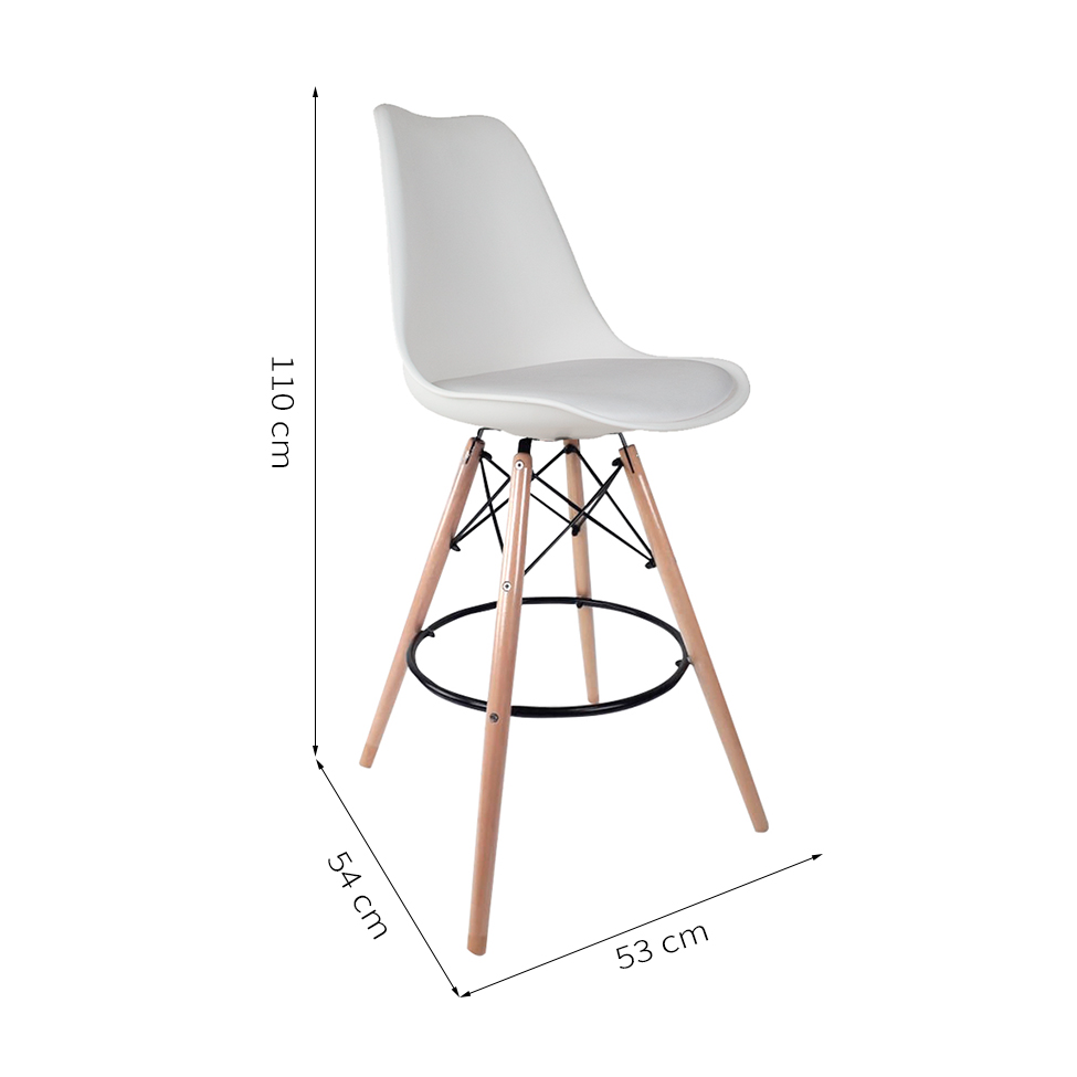 Conjunto com 2 Banquetas Saar Branco