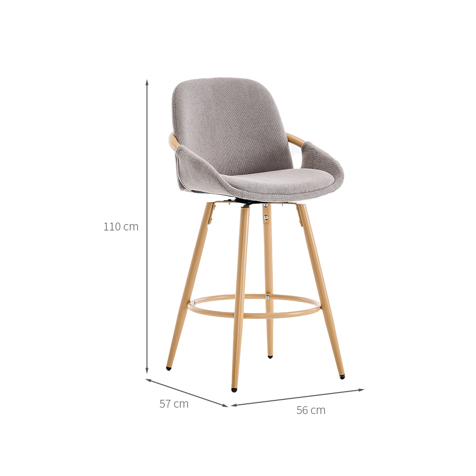 Conjunto com 2 Banquetas Vita Cinza Claro