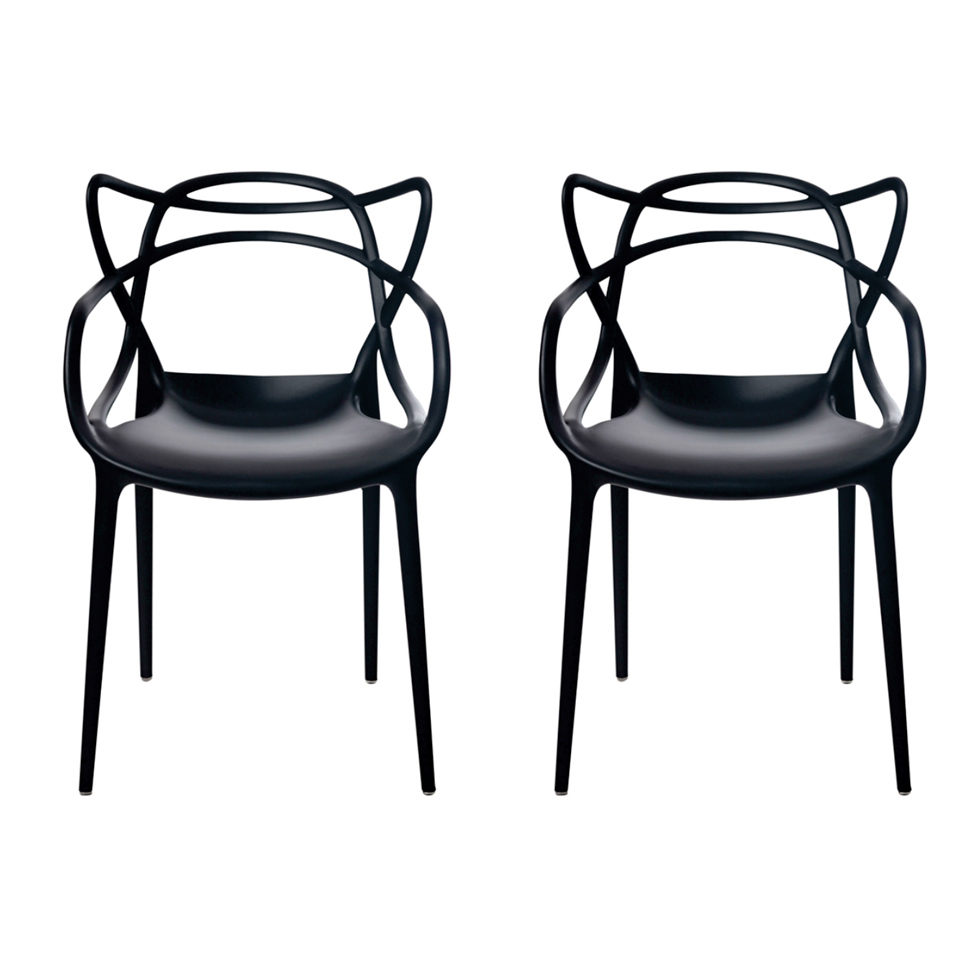 Conjunto com 2 Cadeiras Allegra Preta