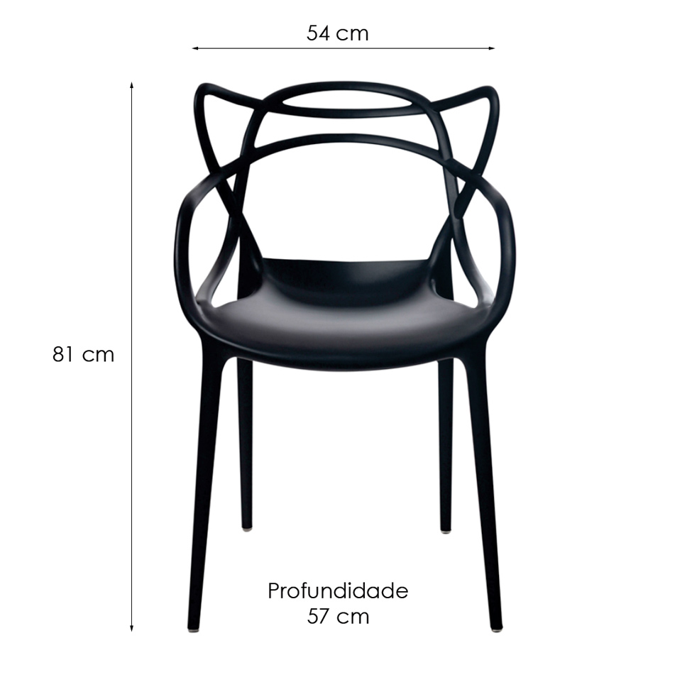 Conjunto com 2 Cadeiras Allegra Preta