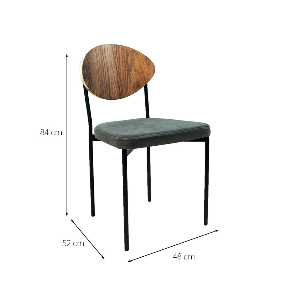 Conjunto com 2 Cadeiras Bella Wood Cinza