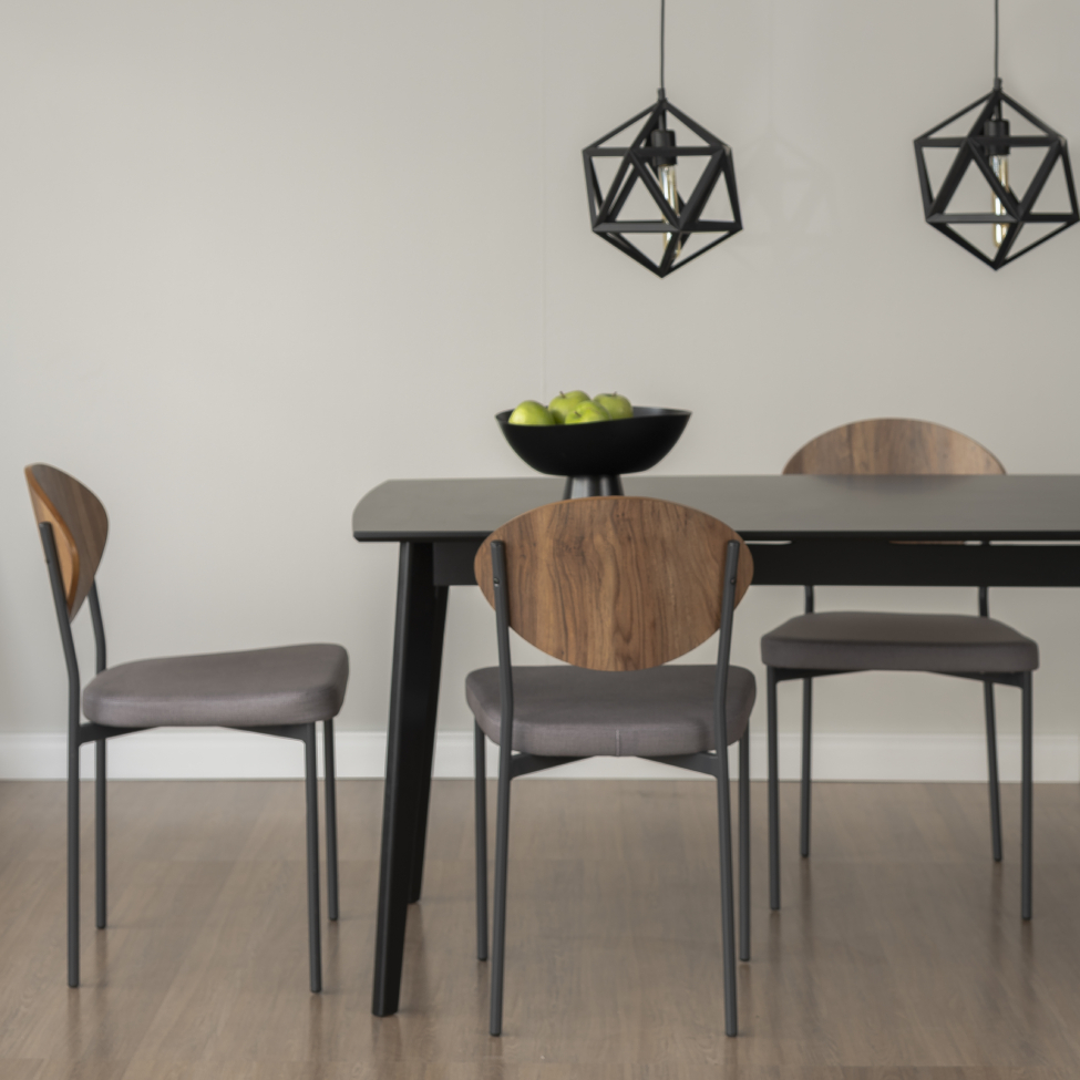 Conjunto com 2 Cadeiras Bella Wood Cinza