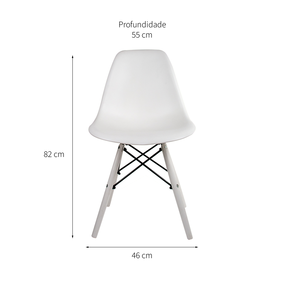 Conjunto com 2 Cadeiras Charles Eames II Branco