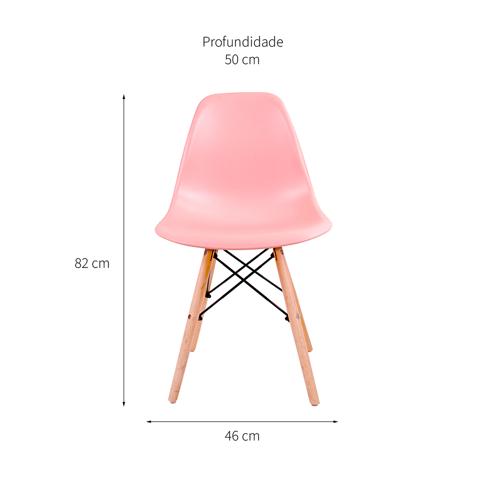 Conjunto com 2 Cadeiras Charles Eames Rosa