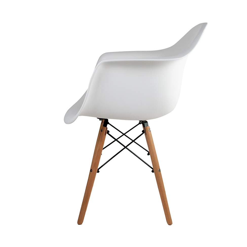 Conjunto com 2 Cadeiras Charles Eames com Braço I Branco