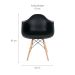 Conjunto com 2 Cadeiras Charles Eames com Braço I Preto