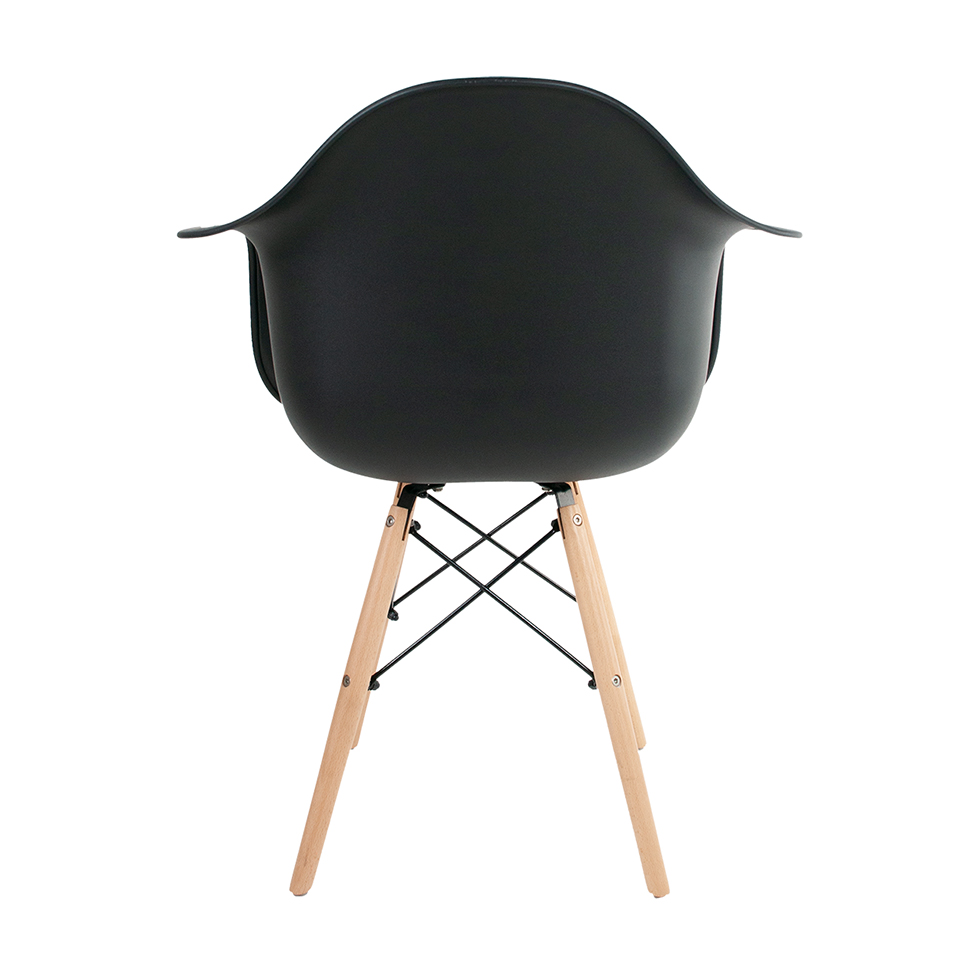 Conjunto com 2 Cadeiras Charles Eames com Braço I Preto