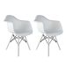 Conjunto com 2 Cadeiras Charles Eames com Braço II Branco