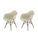 Conjunto com 2 Cadeiras Eames Arm DSW Fendi e Madeira