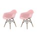 Conjunto com 2 Cadeiras Eames Arm DSW Rosa e Madeira